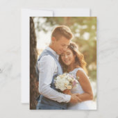 埃っぽい青いパーティー結婚のみの写真たった今結婚しました 招待状 (裏面)
