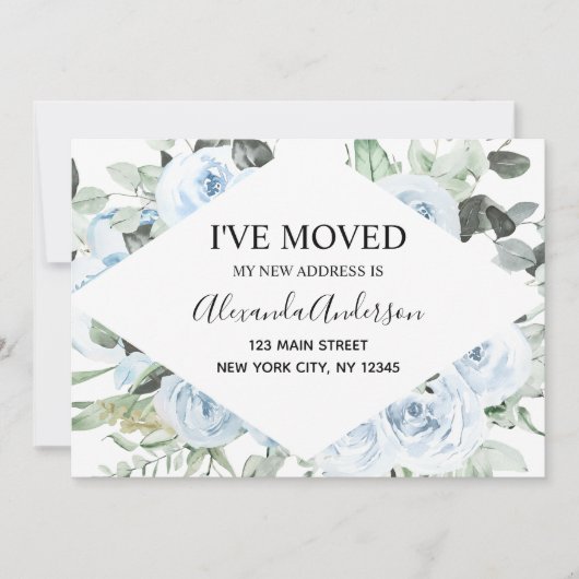 埃っぽい青いフローラの動きのお知らせ 招待状 (正面)