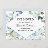 埃っぽい青いフローラの動きのお知らせ 招待状 (正面/裏面)