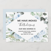 埃っぽい青いフローラの動きのお知らせ 招待状 (正面/裏面)