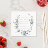 埃っぽい青いフローラの緑のおもしろいの結婚事実 スタンダードカクテルナプキン (インサイチュ)