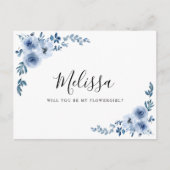 埃っぽい青いフローラはフローラルカードだ ポストカード (正面)