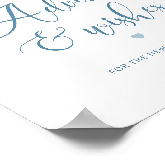 埃っぽい青いフローラアドバイスと新婚への願い ポスター (角)