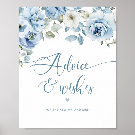 埃っぽい青いフローラアドバイスと新婚への願い ポスター (正面)