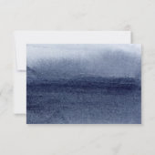 埃っぽい青いフローラジオメトリックフレ結婚ーム 出欠カード (裏面)