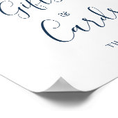 埃っぽい青いフローラスクリプトのギフトとカー結婚ドの ポスター (角)