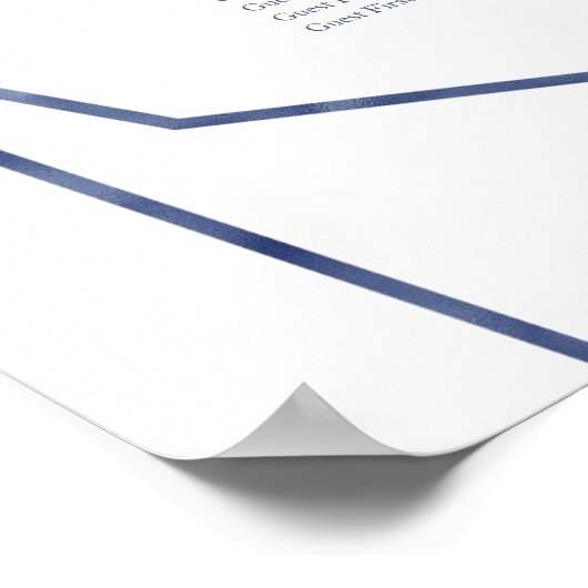 埃っぽい青いフローラブライダルシャワーの座席表 ポスター (角)