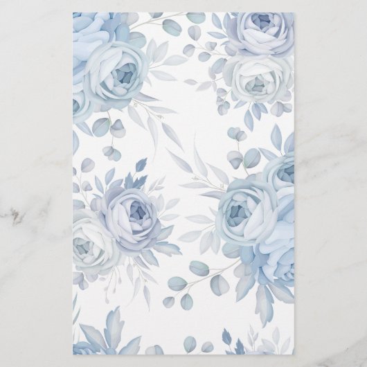 埃っぽい青いフローラ価格ベビーシャワーゲームを推測 チラシ (裏面)