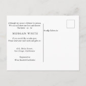 埃っぽい青いフローラ幾何学的ブライダルシャワーバイメール インビテーションポストカード (裏面)