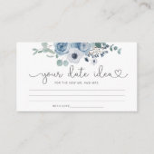 埃っぽい青いフローラ日付の夜のアイディア。日付jar エンクロージャーカード (正面)