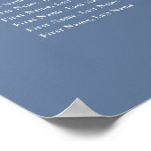 埃っぽい青いフローラ結婚の8テーブルの座席表 ポスター (角)