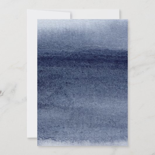 埃っぽい青いフローラ金ゴールド幾何学模様結婚枠 招待状 (裏面)