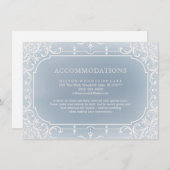 埃っぽい青いロマンチックなヴィンテージの結婚式場 エンクロージャーカード (正面/裏面)