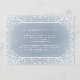 埃っぽい青いロマンチックなヴィンテージの結婚式場 エンクロージャーカード