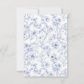 埃っぽい青いヴィンテージのバラ結婚クレストのQRコード 出欠カード (裏面)