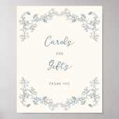 埃っぽい青いヴィンテージの陳腐なカードとギフト ポスター (正面)