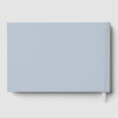 埃っぽい青いヴィンテージフレームエレガントスクリプ結婚ト ゲストブック (裏面)