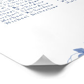 埃っぽい青いヴィンテージ結婚フローラの12テーブル席 ポスター (角)