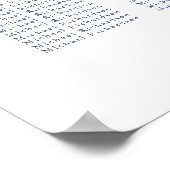 埃っぽい青いヴィンテージ結婚フローラの16席 ポスター (角)