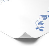 埃っぽい青いヴィンテージ結婚フローラの30テーブル席 ポスター (角)