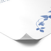 埃っぽい青いヴィンテージ結婚フローラの30テーブル席 ポスター (角)