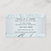 埃っぽい青い大理石の建築家インテリアデザイン写真 名刺 (裏面)