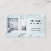 埃っぽい青い大理石の建築家インテリアデザイン写真 名刺 (正面)