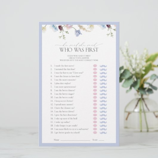 埃っぽい青い彼は彼女がワイルドフラワーシャワーの試合を言ったと言った (スタンド正面)