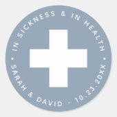 埃っぽい青い救急キットの病気と健康 ラウンドシール (正面)