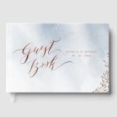 埃っぽい青い書道の結婚田舎のゲストブック ゲストブック (正面)