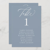 埃っぽい青い書道用テーブルの座席カード 招待状 (正面/裏面)