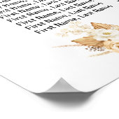 埃っぽい青い桃のバラ結婚のシーティングチャート ポスター (角)