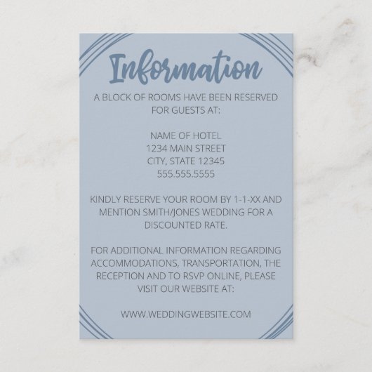 埃っぽい青い楕円形結婚のエンクロージャカード エンクロージャーカード (正面)