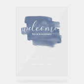 埃っぽい青い水結婚色の歓迎サイン アクリルサイン (正面)