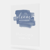 埃っぽい青い水結婚色の歓迎サイン アクリルサイン (傾斜)