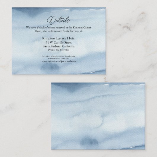 埃っぽい青い水色結婚のエンクロージャカード エンクロージャーカード (正面/裏面)