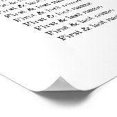 埃っぽい青い緑のエレガントな結婚式のシーティングチャート ポスター (角)