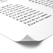 埃っぽい青い緑のエレガントな結婚式のシーティングチャート ポスター (角)