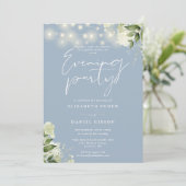 埃っぽい青い緑の写真結婚の夕べパーティー 招待状 (スタンド正面)