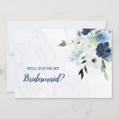 埃っぽい青い花模様は私の花嫁になる 招待状 (正面)