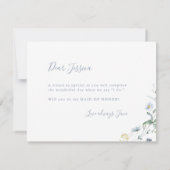 埃っぽい青い野の花が私のメイド・オブ・オーナー(花嫁付き添い人)だ 招待状 (裏面)