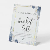 埃っぽい青い金ゴールドフローラがバケットリストを結婚作る 台座サイン (正面)