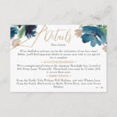 埃っぽい青い金ゴールドフローラ水結婚色の詳細 エンクロージャーカード (正面)