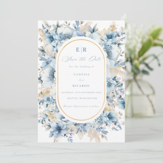 埃っぽい青い金ゴールドフローラ結婚開花 セーブザデート (スタンド正面)