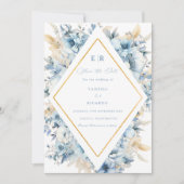 埃っぽい青い金ゴールドフローラ結婚開花 セーブザデート (正面)