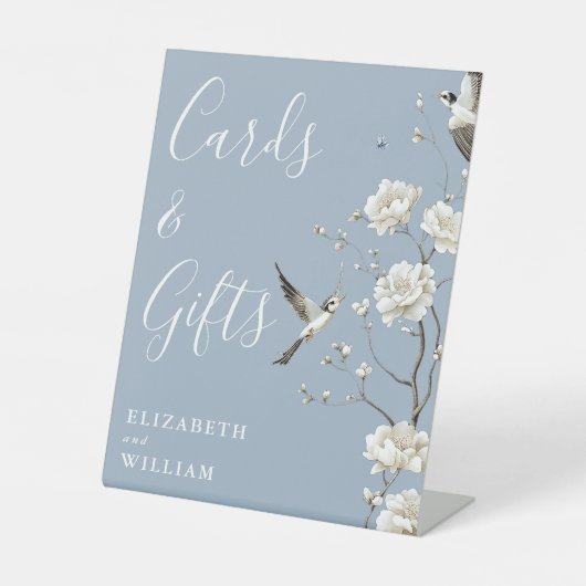 埃っぽい青い陳腐なカードとギフト結婚ズ 台座サイン (正面)