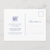 埃っぽい青い陳腐なフローラの動きのお知らせ 案内ポストカード (裏面)