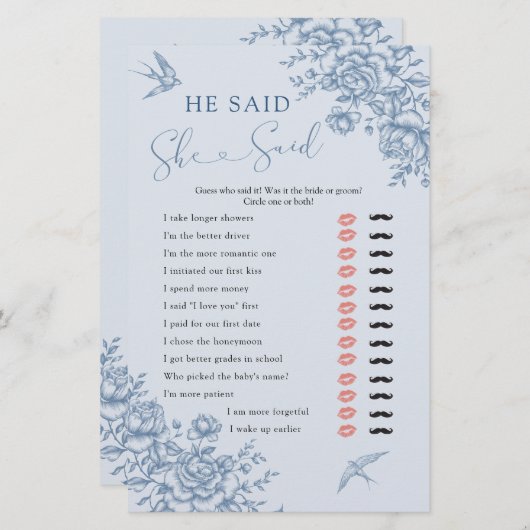 埃っぽい青い陳腐なブライダルと彼は言った (正面/裏面)