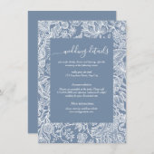 埃っぽい青いChinoiserieフローラエンクロージャカード エンクロージャーカード (正面/裏面)