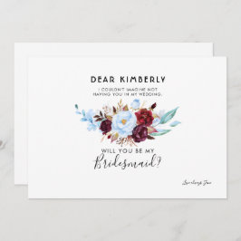 埃っぽい青とブルゴーニュが私の花嫁になる 招待状